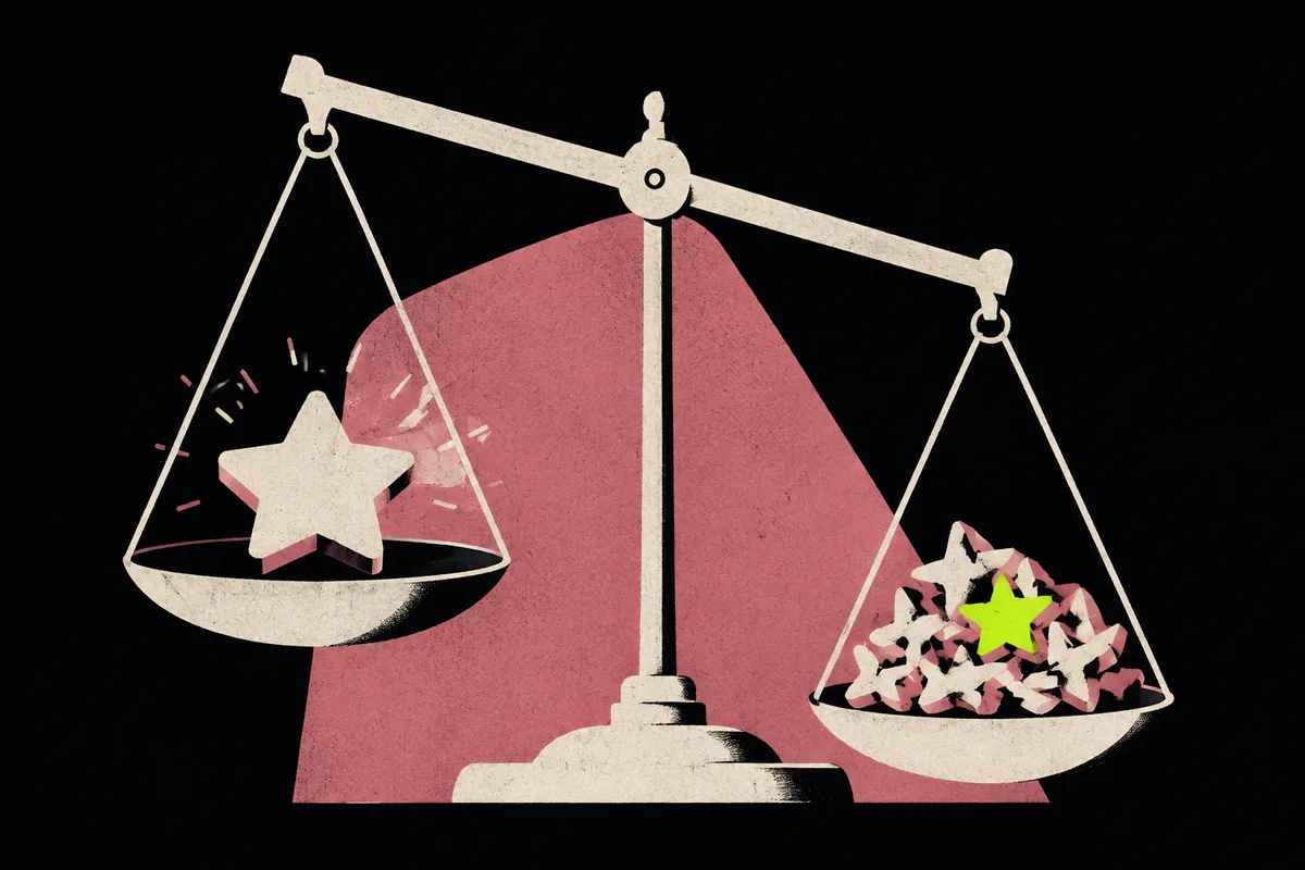 Illustration for “Short Drama App Store Ratings: Two Scores, 4.49–4.90 and 3.08–4.45”